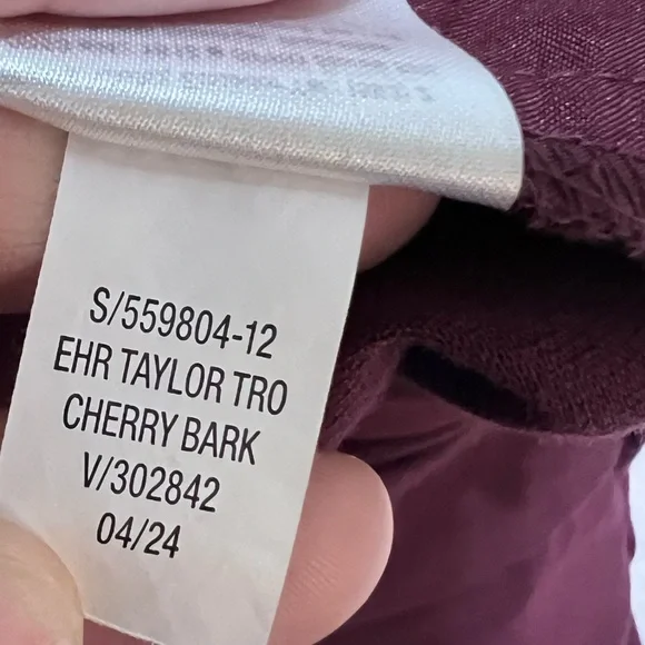 Old navy burgundy Extra High-Rise Taylor Wide Leg Trouser size XL tall - Picture 9 of 12